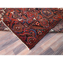 Load image into Gallery viewer, 7&#39;9&quot;x11&#39;3&quot; Venetian Red, Semi Antique Persian Heriz, Good Condition, Pure Wool, Hand Knotted, Sides And Ends Professionally Secured, Cleaned, Oriental Rug FWR516846