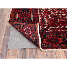 Load image into Gallery viewer, 9&#39;7&quot;x12&#39;6&quot; Dutch Tulip Red, Semi Antique Hand Knotted With Porcelain White Corners Persian Heriz, Shiny Wool Excellent Condition, Oriental Rug FWR516858