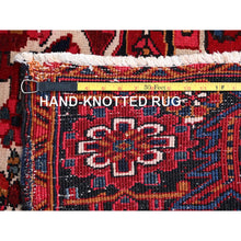 Load image into Gallery viewer, 9&#39;7&quot;x12&#39;6&quot; Dutch Tulip Red, Semi Antique Hand Knotted With Porcelain White Corners Persian Heriz, Shiny Wool Excellent Condition, Oriental Rug FWR516858