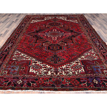 Load image into Gallery viewer, 8&#39;x11&#39; Rufous Red, Semi Antique Persian Hand knotted With Central Geometric Medallion Heriz Design, Cleaned Sides and Ends Professionally Secured, Mint Condition Pure Wool Oriental Rug FWR516894