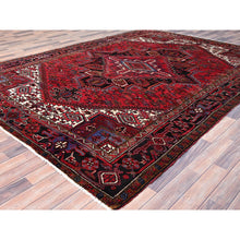 Load image into Gallery viewer, 8&#39;x11&#39; Rufous Red, Semi Antique Persian Hand Knotted With Central Geometric Medallion Heriz Design, Cleaned Sides And Ends Professionally Secured, Mint Condition Pure Wool Oriental Rug FWR516894