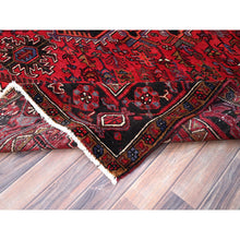 Load image into Gallery viewer, 8&#39;x11&#39; Rufous Red, Semi Antique Persian Hand knotted With Central Geometric Medallion Heriz Design, Cleaned Sides and Ends Professionally Secured, Mint Condition Pure Wool Oriental Rug FWR516894