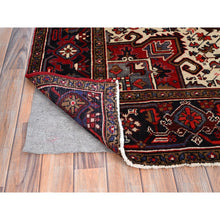 Load image into Gallery viewer, 6&#39;8&quot;x9&#39;5&quot; Harvest Apple Red, Abrash, Lustrous Wool Hand Knotted, Vintage Persian Heriz, Good Condition, Sides And Ends Professionally Secured, Cleaned, Oriental Rug FWR516918