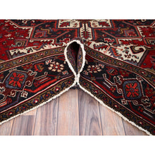 Load image into Gallery viewer, 6&#39;8&quot;x9&#39;5&quot; Harvest Apple Red, Abrash, Lustrous Wool Hand Knotted, Vintage Persian Heriz, Good Condition, Sides And Ends Professionally Secured, Cleaned, Oriental Rug FWR516918