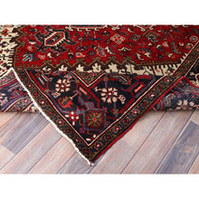 Load image into Gallery viewer, 6&#39;8&quot;x9&#39;5&quot; Harvest Apple Red, Abrash, Lustrous Wool Hand Knotted, Vintage Persian Heriz, Good Condition, Sides And Ends Professionally Secured, Cleaned, Oriental Rug FWR516918