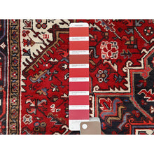 Load image into Gallery viewer, 6&#39;8&quot;x9&#39;5&quot; Harvest Apple Red, Abrash, Lustrous Wool Hand Knotted, Vintage Persian Heriz, Good Condition, Sides And Ends Professionally Secured, Cleaned, Oriental Rug FWR516918