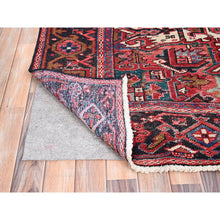 Load image into Gallery viewer, 7&#39;6&quot;x11&#39;6&quot; Savvy Red, Good Condition, Lustrous Wool, Jewel Tone Color Geometric Medallion Design Semi Antique Persian Heriz Abrash Oriental Rug FWR517068