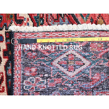 Load image into Gallery viewer, 7&#39;6&quot;x11&#39;6&quot; Savvy Red, Good Condition, Lustrous Wool, Jewel Tone Color Geometric Medallion Design Semi Antique Persian Heriz Abrash Oriental Rug FWR517068