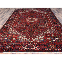 Load image into Gallery viewer, 7&#39;9&quot;x10&#39;8&quot; Lava Falls Red, Old Heriz Persian Design With Large Central Stepped Medallion, Clean, Soft, Full and Thick Pile, Sides and Ends Professionally Secured, Soft Wool, Hand Knotted Rustic Feel Oriental Rug FWR517074