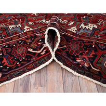 Load image into Gallery viewer, 7&#39;9&quot;x10&#39;8&quot; Lava Falls Red, Old Heriz Persian Design With Large Central Stepped Medallion, Clean, Soft, Full And Thick Pile, Sides And Ends Professionally Secured, Soft Wool, Hand Knotted Rustic Feel Oriental Rug FWR517074