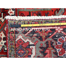 Load image into Gallery viewer, 7&#39;9&quot;x10&#39;8&quot; Lava Falls Red, Old Heriz Persian Design With Large Central Stepped Medallion, Clean, Soft, Full and Thick Pile, Sides and Ends Professionally Secured, Soft Wool, Hand Knotted Rustic Feel Oriental Rug FWR517074