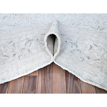 Load image into Gallery viewer, 9&#39;4&quot;x12&#39;1&quot; Intense White, Vintage Persian Tabriz, Seared Low, Cropped Thin, Great Condition, Sides And Ends Professionally Secured, Cleaned, Hand Knotted Evenly Worn 100% Wool, Oriental Rug FWR517152