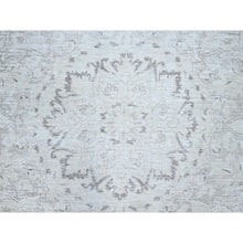 Load image into Gallery viewer, 9&#39;4&quot;x12&#39;1&quot; Intense White, Vintage Persian Tabriz, Seared Low, Cropped Thin, Great Condition, Sides And Ends Professionally Secured, Cleaned, Hand Knotted Evenly Worn 100% Wool, Oriental Rug FWR517152