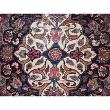 Load image into Gallery viewer, 10&#39;x12&#39;7&quot; Barbados Cherry Red, Vintage Persian Mashad, Hand Knotted 100% Wool, Sheared Low And Cropped Thin, Distressed Look, Good Condition, Cleaned, Sides And Ends Professionally Secured, Worn Oriental Rug FWR517170