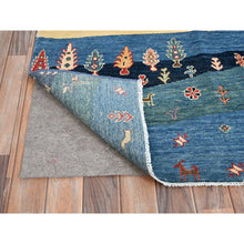 Load image into Gallery viewer, 8&#39;x9&#39;7&quot; Legion Blue, Scenery Gabbeh With Small Animal Figurines, Hand Knotted Thick And Plush, 100% Wool Oriental Rug FWR517284
