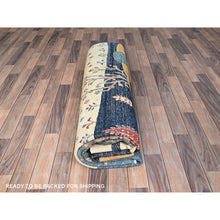 Load image into Gallery viewer, 8&#39;x9&#39;7&quot; Legion Blue, Scenery Gabbeh With Small Animal Figurines, Hand Knotted Thick And Plush, 100% Wool Oriental Rug FWR517284