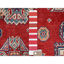Load image into Gallery viewer, 8&#39;2&quot;x10&#39; Geranium Red And Acadia White Border, Special Kazak With Large Elements, Dense Weave Hand Knotted With Vegetable Dyes, Oriental Pure Wool Rug FWR517296
