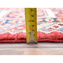 Load image into Gallery viewer, 8&#39;2&quot;x10&#39; Geranium Red And Acadia White Border, Special Kazak With Large Elements, Dense Weave Hand Knotted With Vegetable Dyes, Oriental Pure Wool Rug FWR517296