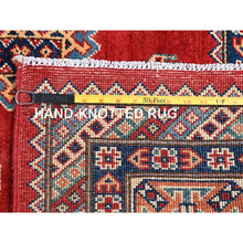 Load image into Gallery viewer, 8&#39;2&quot;x10&#39; Geranium Red And Acadia White Border, Special Kazak With Large Elements, Dense Weave Hand Knotted With Vegetable Dyes, Oriental Pure Wool Rug FWR517296