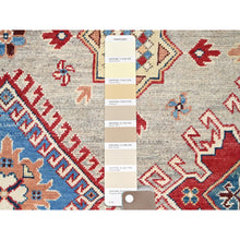 Load image into Gallery viewer, 8&#39;x8&#39; Bamboo Brown With Dutch White, Special Kazak Geometric Design, Pure Wool, Hand Knotted, Vegetable Dyes Oriental Rug FWR517320