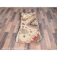 Load image into Gallery viewer, 8&#39;x8&#39; Bamboo Brown With Dutch White, Special Kazak Geometric Design, Pure Wool, Hand Knotted, Vegetable Dyes Oriental Rug FWR517320