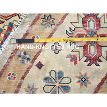 Load image into Gallery viewer, 8&#39;x8&#39; Bamboo Brown With Dutch White, Special Kazak Geometric Design, Pure Wool, Hand Knotted, Vegetable Dyes Oriental Rug FWR517320