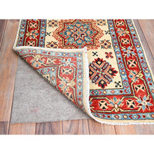 Load image into Gallery viewer, 2&#39;1&quot;x3&#39;1&quot; Acadia White, Special Kazak With All Over Design, Dense Weave With Shiny Wool, Hand Knotted Natural Dyes, Oriental Mat Rug FWR517332