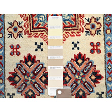 Load image into Gallery viewer, 2&#39;1&quot;x3&#39;1&quot; Acadia White, Special Kazak With All Over Design, Dense Weave With Shiny Wool, Hand Knotted Natural Dyes, Oriental Mat Rug FWR517332