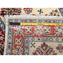 Load image into Gallery viewer, 2&#39;1&quot;x3&#39;1&quot; Acadia White, Special Kazak With All Over Design, Dense Weave With Shiny Wool, Hand Knotted Natural Dyes, Oriental Mat Rug FWR517332