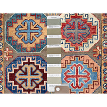 Load image into Gallery viewer, 2&#39;10&quot;x9&#39;9&quot; Laurel Oak Gray, Hand Knotted Densely Woven Special Kazak With All Over Colorful Geometric Motifs, Pure Wool, Vegetable Dyes, Wide Runner Oriental Rug FWR517494