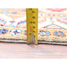 Load image into Gallery viewer, 2&#39;10&quot;x9&#39;9&quot; Laurel Oak Gray, Hand Knotted Densely Woven Special Kazak With All Over Colorful Geometric Motifs, Pure Wool, Vegetable Dyes, Wide Runner Oriental Rug FWR517494