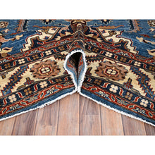 Load image into Gallery viewer, 10&#39;x13&#39;4&quot; Coronet Blue, Dense Weave, Vegetable Dyes, Vibrant Wool, Afghan Super Kazak With Geometric Elements, Hand Knotted, Oriental Rug FWR517596