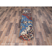 Load image into Gallery viewer, 10&#39;x13&#39;4&quot; Coronet Blue, Dense Weave, Vegetable Dyes, Vibrant Wool, Afghan Super Kazak With Geometric Elements, Hand Knotted, Oriental Rug FWR517596