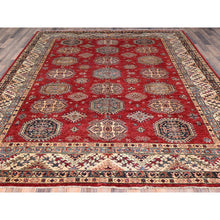 Load image into Gallery viewer, 8&#39;4&quot;x9&#39;10&quot; Virgin Lust Red, Hand Knotted, Vegetable Dyes, Organic Wool, Densely Woven, Afghan Super Kazak With Geometric Elements, Oriental Rug FWR517602