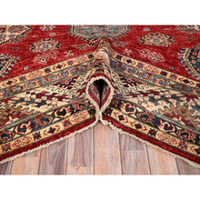 Load image into Gallery viewer, 8&#39;4&quot;x9&#39;10&quot; Virgin Lust Red, Hand Knotted, Vegetable Dyes, Organic Wool, Densely Woven, Afghan Super Kazak With Geometric Elements, Oriental Rug FWR517602