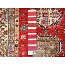 Load image into Gallery viewer, 8&#39;4&quot;x9&#39;10&quot; Virgin Lust Red, Hand Knotted, Vegetable Dyes, Organic Wool, Densely Woven, Afghan Super Kazak With Geometric Elements, Oriental Rug FWR517602
