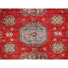 Load image into Gallery viewer, 8&#39;4&quot;x9&#39;10&quot; Virgin Lust Red, Hand Knotted, Vegetable Dyes, Organic Wool, Densely Woven, Afghan Super Kazak With Geometric Elements, Oriental Rug FWR517602