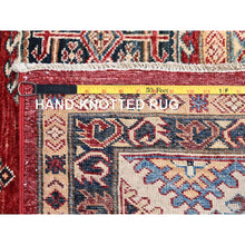 Load image into Gallery viewer, 8&#39;4&quot;x9&#39;10&quot; Virgin Lust Red, Hand Knotted, Vegetable Dyes, Organic Wool, Densely Woven, Afghan Super Kazak With Geometric Elements, Oriental Rug FWR517602