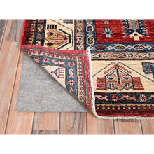Load image into Gallery viewer, 8&#39;2&quot;x10&#39;4&quot; Toreador Red, Soft And Shiny Wool, Hand Knotted Afghan Super Kazak With Tribal Medallions Design, Natural Dyes, Oriental Rug FWR517614