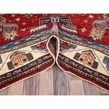 Load image into Gallery viewer, 8&#39;2&quot;x10&#39;4&quot; Toreador Red, Soft And Shiny Wool, Hand Knotted Afghan Super Kazak With Tribal Medallions Design, Natural Dyes, Oriental Rug FWR517614