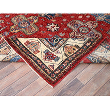 Load image into Gallery viewer, 8&#39;2&quot;x10&#39;4&quot; Toreador Red, Soft And Shiny Wool, Hand Knotted Afghan Super Kazak With Tribal Medallions Design, Natural Dyes, Oriental Rug FWR517614