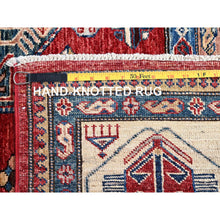 Load image into Gallery viewer, 8&#39;2&quot;x10&#39;4&quot; Toreador Red, Soft and Shiny Wool, Hand Knotted Afghan Super Kazak with Tribal Medallions Design, Natural Dyes, Oriental Rug FWR517614