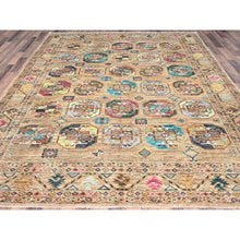 Load image into Gallery viewer, 8&#39;x10&#39; Firewood Brown, Soft and Velvet Wool, Afghan Ersari with Colorful Elephant Feet Design, Hand Knotted Dense Weave, Natural Dyes, Oriental Rug FWR517644