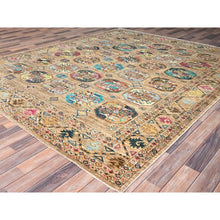 Load image into Gallery viewer, 8&#39;x10&#39; Firewood Brown, Soft and Velvet Wool, Afghan Ersari with Colorful Elephant Feet Design, Hand Knotted Dense Weave, Natural Dyes, Oriental Rug FWR517644