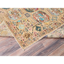 Load image into Gallery viewer, 8&#39;x10&#39; Firewood Brown, Soft and Velvet Wool, Afghan Ersari with Colorful Elephant Feet Design, Hand Knotted Dense Weave, Natural Dyes, Oriental Rug FWR517644