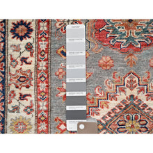 Load image into Gallery viewer, 3&#39;4&quot;x5&#39;1&quot; Side Walk Grey, Hand Knotted Super Kazak Triple Medallion, Vibrant Wool With Vegetable Dyes, Oriental Dense Weave Rug FWR517890