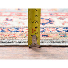 Load image into Gallery viewer, 3&#39;4&quot;x5&#39;1&quot; Side Walk Grey, Hand Knotted Super Kazak Triple Medallion, Vibrant Wool With Vegetable Dyes, Oriental Dense Weave Rug FWR517890