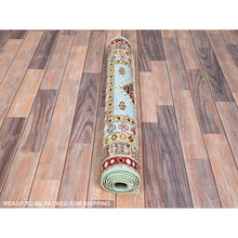 Load image into Gallery viewer, 3&#39;x5&#39;2&quot; Afton Blue, Hand Knotted, Super Kazak All Over Design, Natural Dyes, Super Fine Wool and Weave, Oriental Rug FWR517914