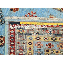 Load image into Gallery viewer, 3&#39;x5&#39;2&quot; Afton Blue, Hand Knotted, Super Kazak All Over Design, Natural Dyes, Super Fine Wool and Weave, Oriental Rug FWR517914