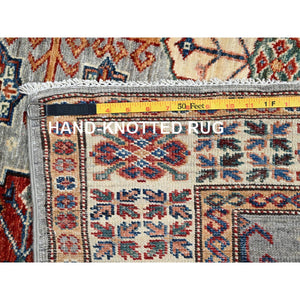 4'x6' Eerie Black, Herati with All Over Fish Mahi Design, 250 KPSI Super Fine Weave, Extra Soft Wool Hand Knotted, Oriental Rug FWR392358